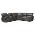 Baxton Studio Amaris Grey 5-Piece Power Reclining Sectional Sofa with USB Ports 141-7895